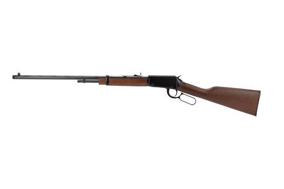 Henry 22 magnum lever action rifle features an 8 round magazine tube